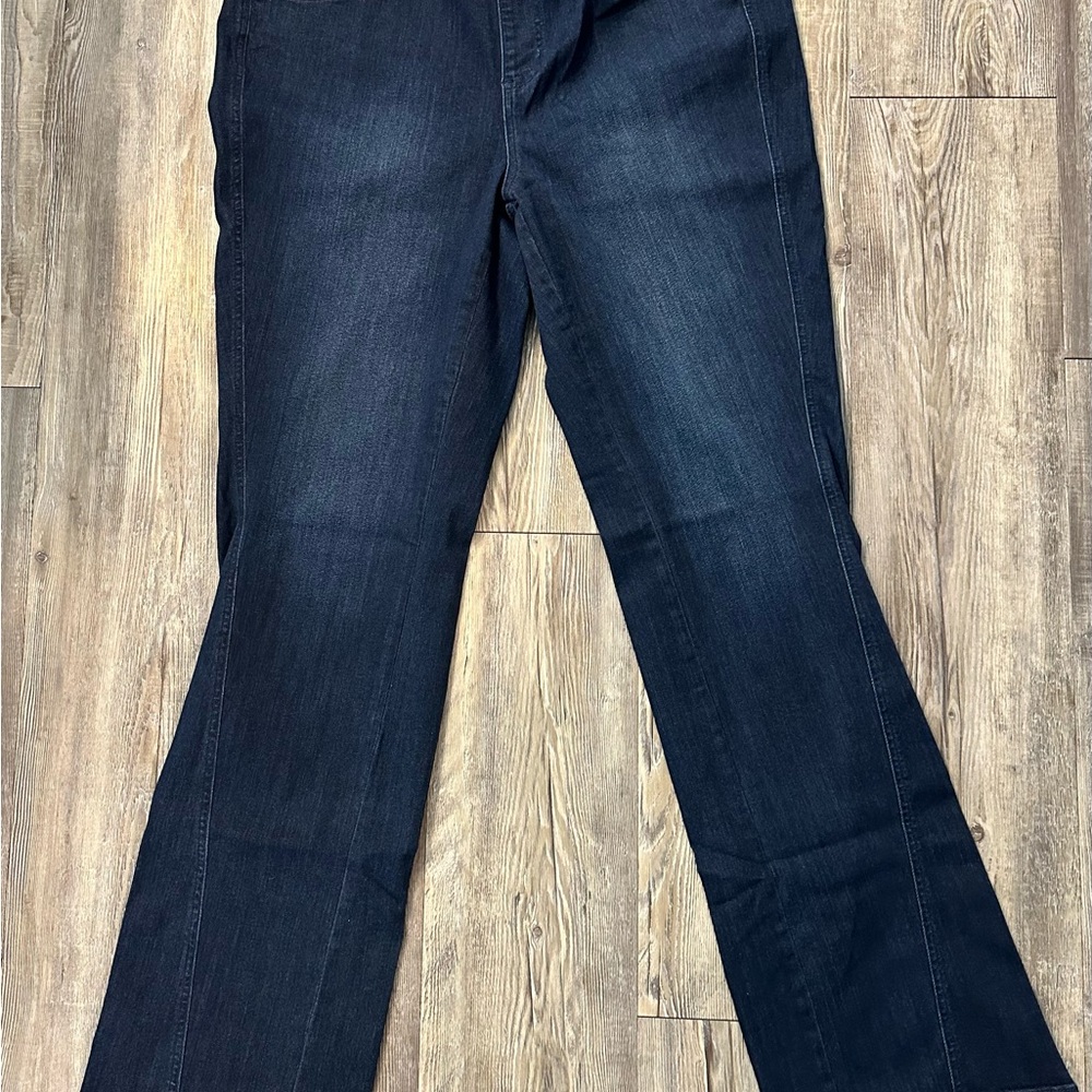 Belle by Kim Gravel Dark Indigo Flare Jeans